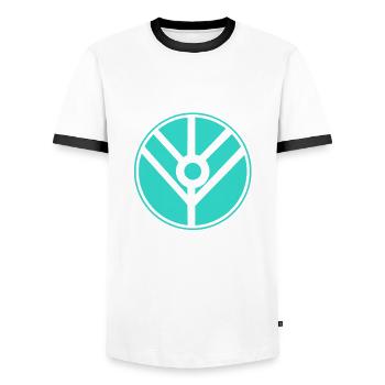 Shield Maiden funny Vikings - Men's Ringer Shirt - white/black - Front - AI Model Female 172 light (172cm) & AI Model Male 178 dark (178cm)