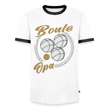 Boule Boccia Kugelsport Petanque Spiel Rentner Opa - Männer Kontrast-T-Shirt - Weiß/Schwarz - Vorne - AI Model Female 172 light (172cm) & AI Model Male 178 dark (178cm)