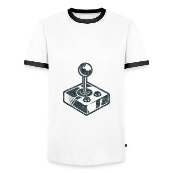 Zur Geburt für Papa, Frischgebackener Papa, Gaming - Männer Kontrast-T-Shirt - Weiß/Schwarz - Vorne - AI Model Female 172 light (172cm) & AI Model Male 178 dark (178cm)