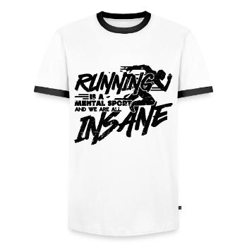 Running Is A Mental Sport Athletic Country Runner - Männer Kontrast-T-Shirt - Weiß/Schwarz - Vorne - AI Model Female 172 light (172cm) & AI Model Male 178 dark (178cm)