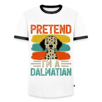 Pretend I'm a dalmatian - Männer Kontrast-T-Shirt - Weiß/Schwarz - Vorne - AI Model Female 172 light (172cm) & AI Model Male 178 dark (178cm)