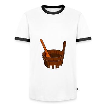 Sauna Saunist lustig Saunisten Saunieren - Männer Kontrast-T-Shirt - Weiß/Schwarz - Vorne - AI Model Female 172 light (172cm) & AI Model Male 178 dark (178cm)