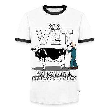 veterinarian funny saying veterinary medicine - Men's Ringer Shirt - white/black - Front - AI Model Female 172 light (172cm) & AI Model Male 178 dark (178cm)