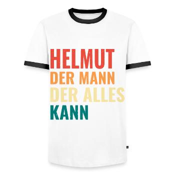 Helmut Der Mann Der Alles Kann Vorname Helmut - Männer Kontrast-T-Shirt - Weiß/Schwarz - Vorne - AI Model Female 172 light (172cm) & AI Model Male 178 dark (178cm)