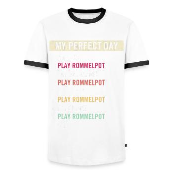 Funny Rommelpot Players Rommelpot Music Lovers - Männer Kontrast-T-Shirt - Weiß/Schwarz - Vorne - AI Model Female 172 light (172cm) & AI Model Male 178 dark (178cm)