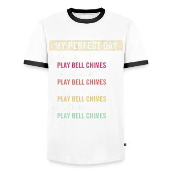 Funny Bell Chimes Players Bell Chimes Music Lovers - Männer Kontrast-T-Shirt - Weiß/Schwarz - Vorne - AI Model Female 172 light (172cm) & AI Model Male 178 dark (178cm)