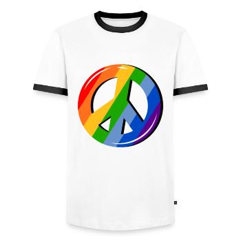 Stolz LGBTQ. Stellungnahme - Männer Kontrast-T-Shirt - Weiß/Schwarz - Vorne - AI Model Female 172 light (172cm) & AI Model Male 178 dark (178cm)