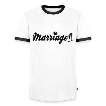Ehe Hochzeit Schriftzug - Männer Kontrast-T-Shirt - Weiß/Schwarz - Vorne - AI Model Female 172 light (172cm) & AI Model Male 178 dark (178cm)