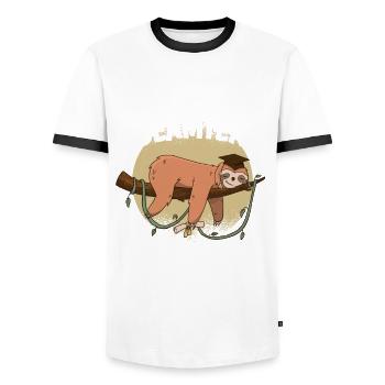 Endlich Beamter Auf Lebenszeit Endlich Verbeamtung - Männer Kontrast-T-Shirt - Weiß/Schwarz - Vorne - AI Model Female 172 light (172cm) & AI Model Male 178 dark (178cm)
