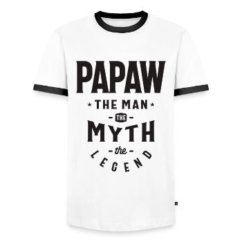 Papaw Der Mann Der Mythos Die Legende - Opa - Männer Kontrast-T-Shirt - Weiß/Schwarz - Vorne - AI Model Female 172 light (172cm) & AI Model Male 178 dark (178cm)