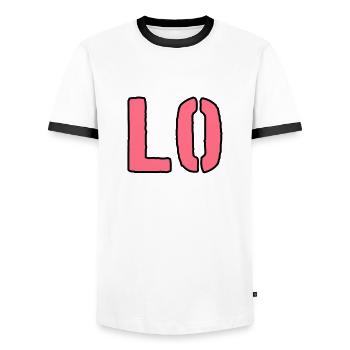 Love Love Team Shirt - Men's Ringer Shirt - white/black - Front - AI Model Female 172 light (172cm) & AI Model Male 178 dark (178cm)