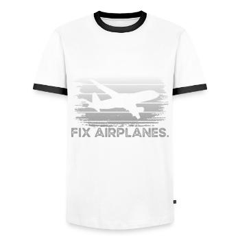 Mechaniker Fix Airplanes - Männer Kontrast-T-Shirt - Weiß/Schwarz - Vorne - AI Model Female 172 light (172cm) & AI Model Male 178 dark (178cm)