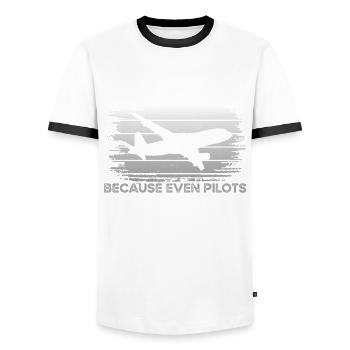 Aircraft Mechanic - Männer Kontrast-T-Shirt - Weiß/Schwarz - Vorne - AI Model Female 172 light (172cm) & AI Model Male 178 dark (178cm)