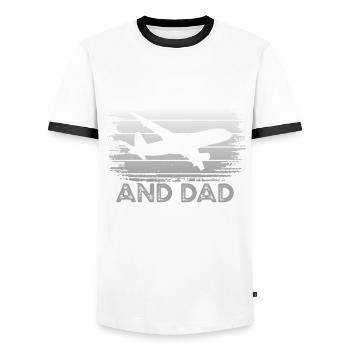 Mécanicien d’aéronefs - T-shirt contrasté Homme - blanc/noir - Devant - AI Model Female 172 light (172cm) & AI Model Male 178 dark (178cm)