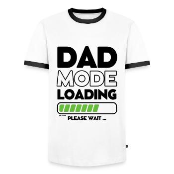 Loading soon daddy - DAD mode loading - Men's Ringer Shirt - white/black - Front - AI Model Female 172 light (172cm) & AI Model Male 178 dark (178cm)