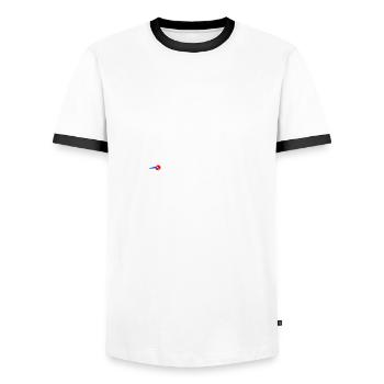 Cuolm D'Ursera Oberalppass Serpentinen - Männer Kontrast-T-Shirt - Weiß/Schwarz - Vorne - AI Model Female 172 light (172cm) & AI Model Male 178 dark (178cm)
