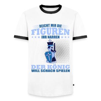Der König Will Schach Spielen - Männer Kontrast-T-Shirt - Weiß/Schwarz - Vorne - AI Model Female 172 light (172cm) & AI Model Male 178 dark (178cm)