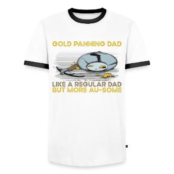 Papa orpaillage - T-shirt contrasté Homme - blanc/noir - Devant - AI Model Female 172 light (172cm) & AI Model Male 178 dark (178cm)