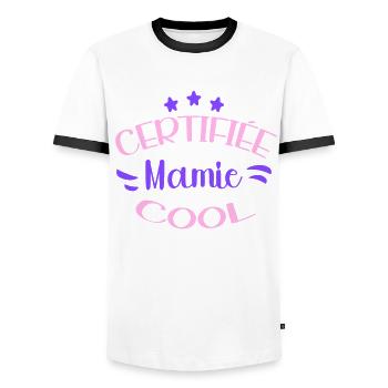Certifiée Mamie Cool Cadeau Fête Des Grands-Mères - T-shirt contrasté Homme - blanc/noir - Devant - AI Model Female 172 light (172cm) & AI Model Male 178 dark (178cm)