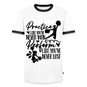 Entraînez-vous comme vous n’avez jamais encouragé les pom-pom girls de l’équipe - T-shirt contrasté Homme - blanc/noir - Devant - AI Model Female 172 light (172cm) & AI Model Male 178 dark (178cm)