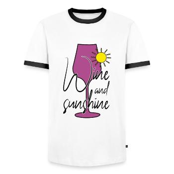 Wein Sonne Sonnenschein Spruch - Männer Kontrast-T-Shirt - Weiß/Schwarz - Vorne - AI Model Female 172 light (172cm) & AI Model Male 178 dark (178cm)