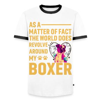 Boxeur - T-shirt contrasté Homme - blanc/noir - Devant - AI Model Female 172 light (172cm) & AI Model Male 178 dark (178cm)