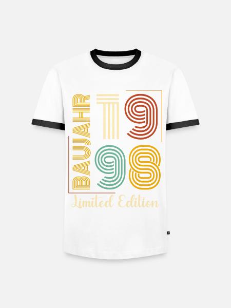 Baujahr 1998 - Männer Kontrast-T-Shirt - Weiß/Schwarz