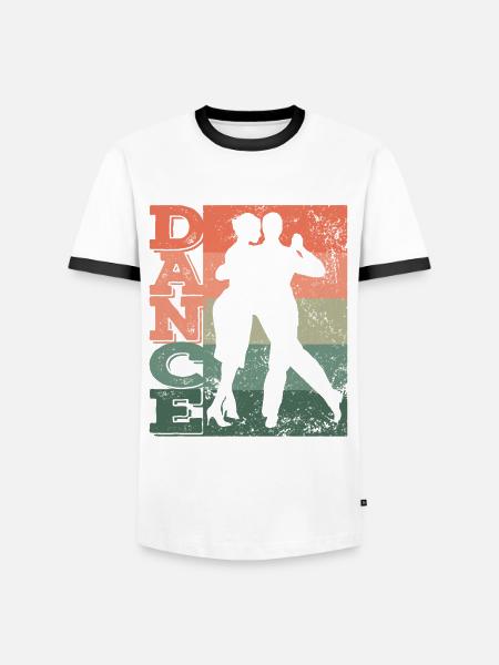Tango Argentino Milonga Vals Tango - Mannen contrastshirt - wit/zwart