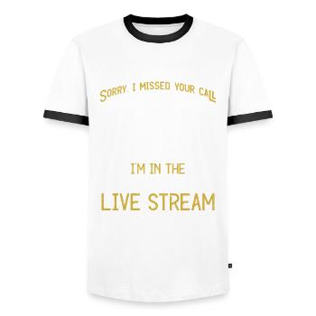 Fliegenfischen Design Für Forelle Fliegenfischer - T-shirt contrasté Homme - blanc/noir - Devant - AI Model Female 172 light (172cm) & AI Model Male 178 dark (178cm)