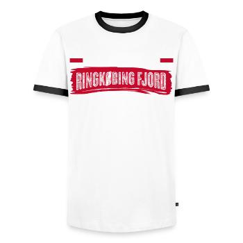 Urlaub am Ringkøbing in Dänemark - Männer Kontrast-T-Shirt - Weiß/Schwarz - Vorne - AI Model Female 172 light (172cm) & AI Model Male 178 dark (178cm)