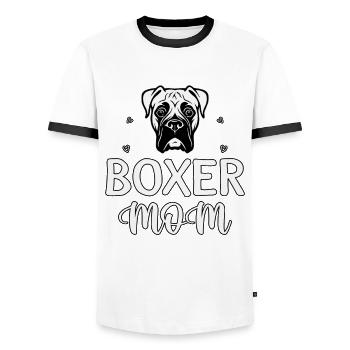 Boxer Mom - Men's Ringer Shirt - white/black - Front - AI Model Female 172 light (172cm) & AI Model Male 178 dark (178cm)