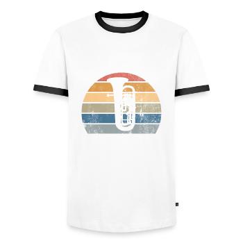 Euphoniumist Design Für Euphonium-player - Men's Ringer Shirt - white/black - Front - AI Model Female 172 light (172cm) & AI Model Male 178 dark (178cm)