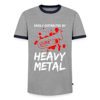 Euphoniumspieler Design Für Euphoniumbariton - Männer Kontrast-T-Shirt - Grau/Navy  - Vorne - AI Model Female 172 light (172cm) & AI Model Male 178 light (178cm)