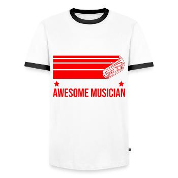 Euphonium-design Für Euphonium-player - T-shirt contrasté Homme - blanc/noir - Devant - AI Model Female 172 light (172cm) & AI Model Male 178 dark (178cm)