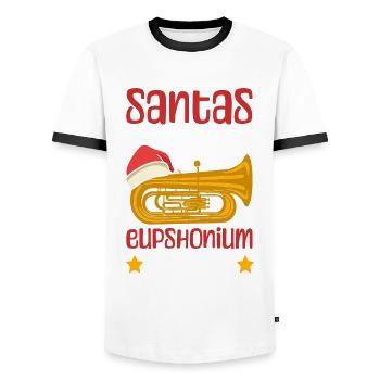 Euphonium-weihnachtsentwurf Für - T-shirt contrasté Homme - blanc/noir - Devant - AI Model Female 172 light (172cm) & AI Model Male 178 dark (178cm)