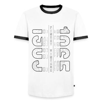 Finest Vintage 1965 Year of birth 1965 Birthday - Men's Ringer Shirt - white/black - Front - AI Model Female 172 light (172cm) & AI Model Male 178 dark (178cm)