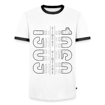Finest Vintage 1969 Year of birth 1969 Birthday - Men's Ringer Shirt - white/black - Front - AI Model Female 172 light (172cm) & AI Model Male 178 dark (178cm)