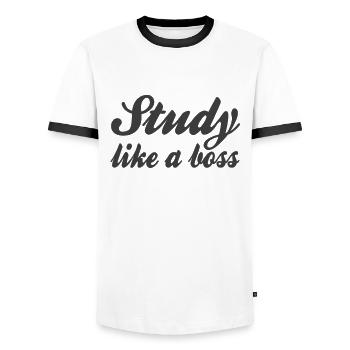 Studieren Spruch - Männer Kontrast-T-Shirt - Weiß/Schwarz - Vorne - AI Model Female 172 light (172cm) & AI Model Male 178 dark (178cm)