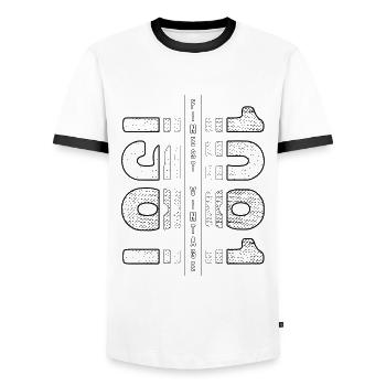 Finest Millésime 1981 Année de naissance 1981 Anniversaire - T-shirt contrasté Homme - blanc/noir - Devant - AI Model Female 172 light (172cm) & AI Model Male 178 dark (178cm)