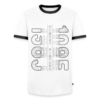 Finest Millésime 1985 Année de naissance 1985 Anniversaire - T-shirt contrasté Homme - blanc/noir - Devant - AI Model Female 172 light (172cm) & AI Model Male 178 dark (178cm)