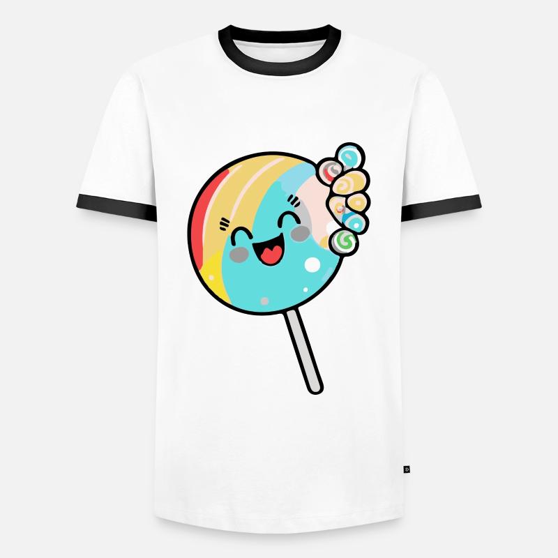 Lollipop Comic - Men's Ringer Shirt - white/black