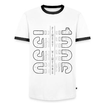 Finest Vintage 1996 Year of birth 1996 Birthday - Men's Ringer Shirt - white/black - Front - AI Model Female 172 light (172cm) & AI Model Male 178 dark (178cm)