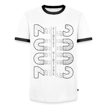 Finest Vintage 2002 Year of birth 2002 Birthday - Men's Ringer Shirt - white/black - Front - AI Model Female 172 light (172cm) & AI Model Male 178 dark (178cm)