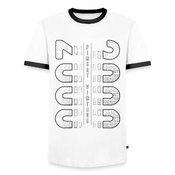 Finest Millésime 2000 Année de naissance 2000 Anniversaire - T-shirt contrasté Homme - blanc/noir - Devant - AI Model Female 172 light (172cm) & AI Model Male 178 dark (178cm)