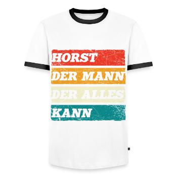Horst Der Mann Der Alles Kann Vorname Horst - Männer Kontrast-T-Shirt - Weiß/Schwarz - Vorne - AI Model Female 172 light (172cm) & AI Model Male 178 dark (178cm)