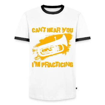 Euphoniumist Design Für Euphonium - Men's Ringer Shirt - white/black - Front - AI Model Female 172 light (172cm) & AI Model Male 178 dark (178cm)