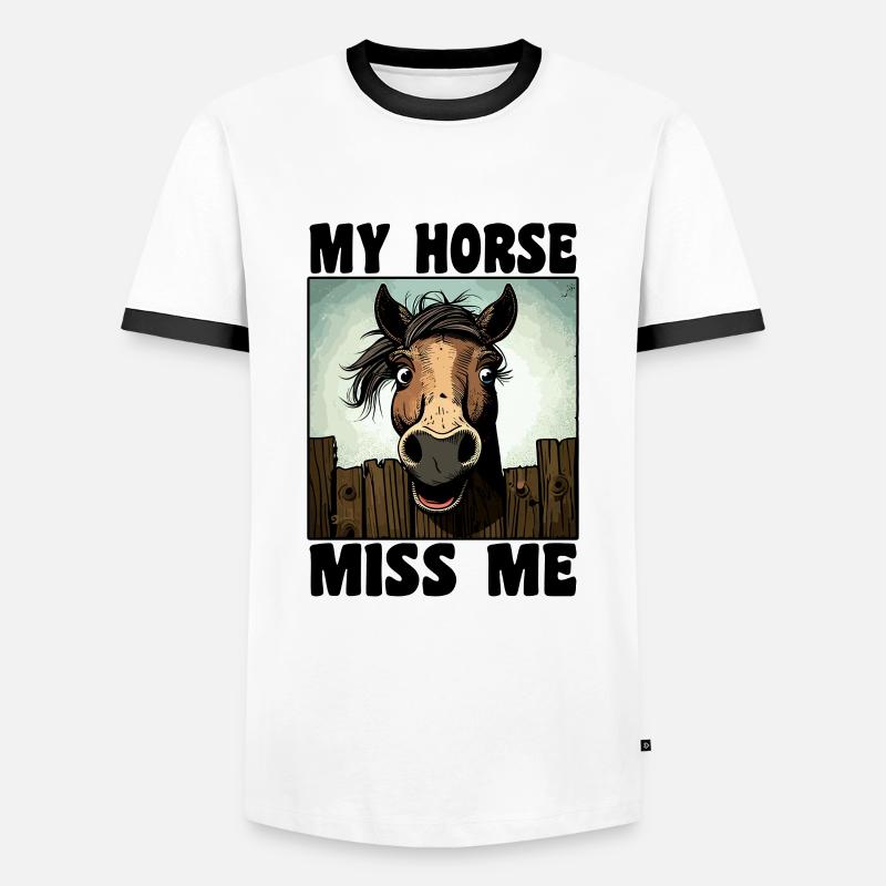 Lustiger Pferde Spruch - Männer Kontrast-T-Shirt - Weiß/Schwarz