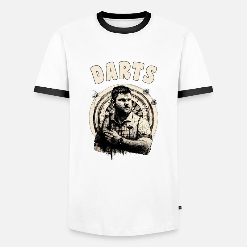 Darts - Männer Kontrast-T-Shirt - Weiß/Schwarz