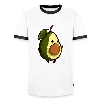 Avocado - Männer Kontrast-T-Shirt - Weiß/Schwarz - Vorne - AI Model Female 172 light (172cm) & AI Model Male 178 dark (178cm)