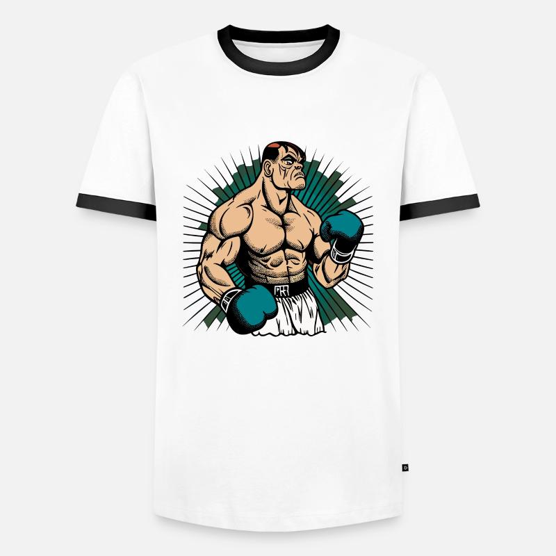 Boxer in comic style - Männer Kontrast-T-Shirt - Weiß/Schwarz